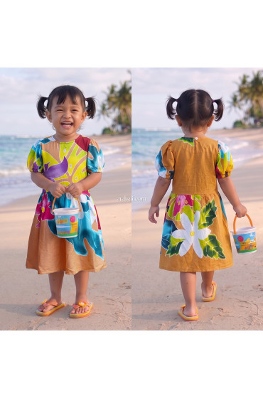 Hand Painted Rayon Kids Dress